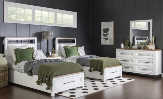Legacy Classic Dutton Natural White Youth Twin Panel Storage Bed-1