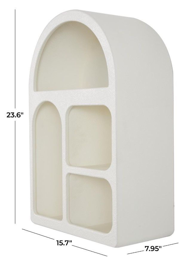 Deco Marche Cream Geometric Arched Wall Shelf-2
