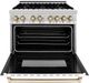 ZLINE Autograph Edition 36" Stainless Steel Pro Style Dual Fuel Range with White Matte Door and Polished Gold Accents-1