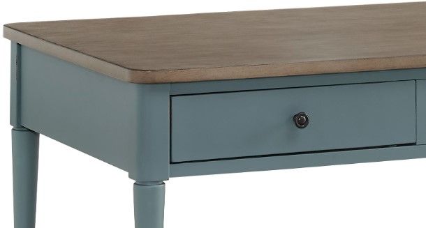 Null Furniture Expressions Gray Birch Rectangular Cocktail Table with Indigo Base -2