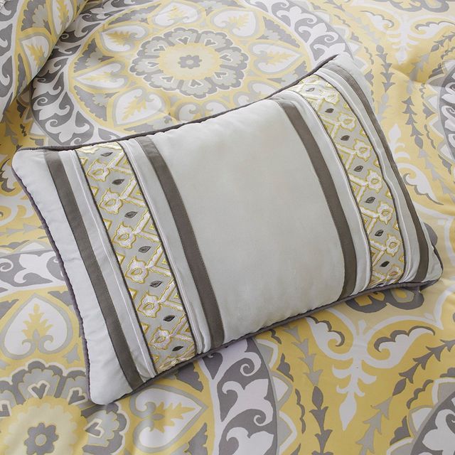 Olliix by Madison Park Essentials Serenity Yellow Full Complete Comforter and Cotton Sheet Set-3