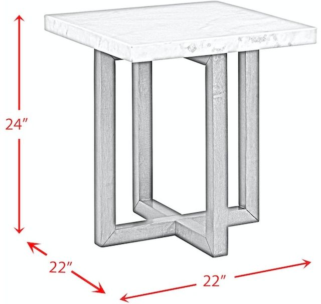 Elements International Morris 2-Piece White Occasional Table with Chestnut Base Set-1