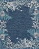 KAS Rugs Dahlia Ivory/Blue Garden Border 5'x7' Area Rug-1