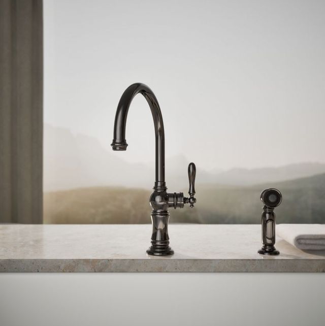 KOHLER® Artifacts® Vibrant Titanium Single-Handle Kitchen Sink Faucet with 2-Function Sprayhead-3