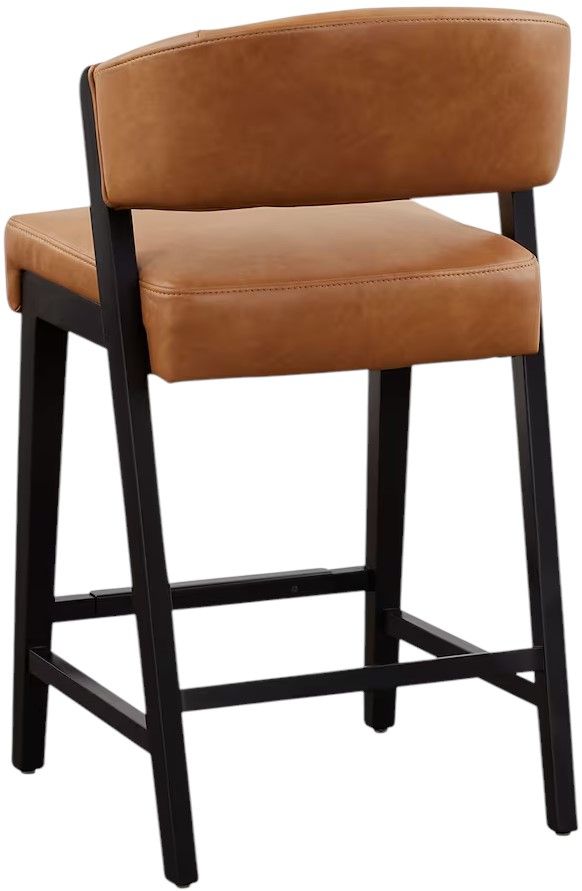Bassett® Furniture Asher Brown Upholstered Faux Leather Counter Stool-3