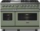 Viking® 5 Series 48" Eucalyptus Pro Style Dual Fuel (NG) Range with Polished Chrome Trim-2