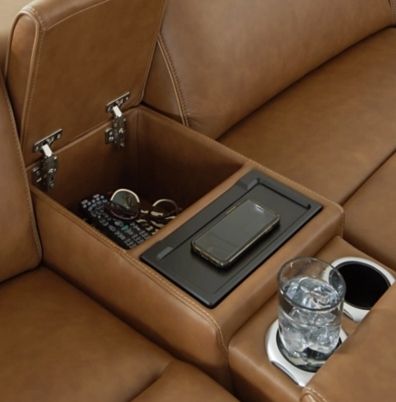 Signature Design by Ashley® Rally-Up 6-Piece Caramel Power Reclining Sectional with Console-3