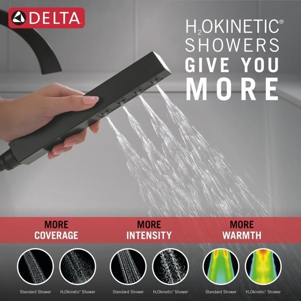 Delta Lineax™ Matte Black Roman Tub Trim with Hand Shower-1