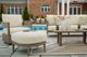 Signature Design by Ashley® Serene Bay Dark Brown/White Nuvella Outdoor Ottoman-3