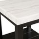 Elements International Marcello White Marble Top End Table with Black Base-3