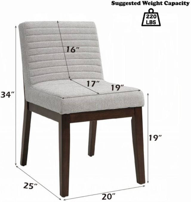 ACME Furniture Edwyn 2-Piece Brown/Gray Upholstered Side Chair Set-2