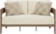 Signature Design by Ashley® Serene Bay Dark Brown/White Aluminum/Nuvella Outdoor Loveseat-1
