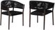 Armen Living Doris 2-Piece Black/Brown Rope/Wood Outdoor Dining Arm Chair Set-0