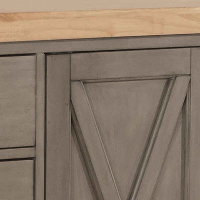 HH2 Home Brigham Distressed Gray Kitchen Island with Natural Wood Top-3