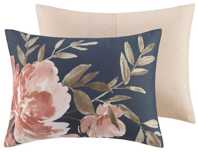 Olliix by Madison Park Camillia 8 Piece Navy California King Cotton Comforter Set-1