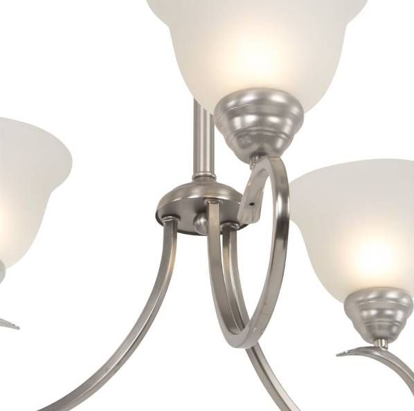 YHD Ribbon Falls Satin Nickel 3-Light Chandelier-3
