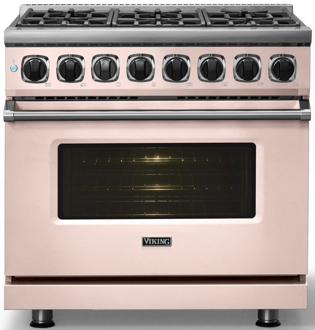 Viking® 7 Series 36" Blush Pro Style Dual Fuel Range-2