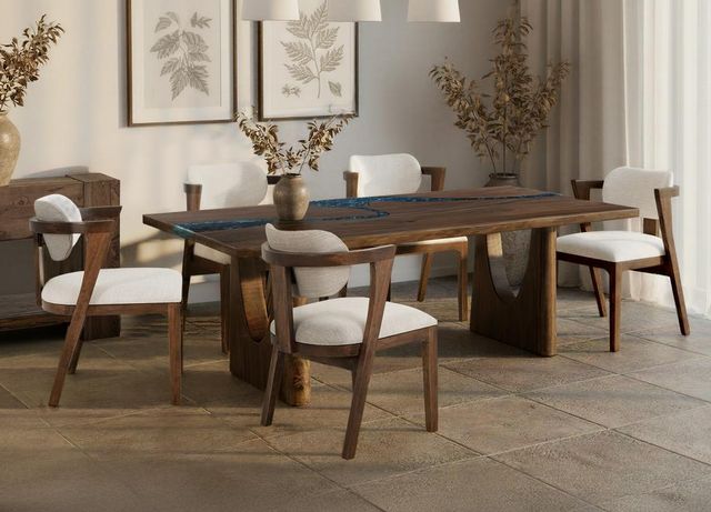 International Furniture Direct Zaphiro Brown Rectangular Dining Table-1