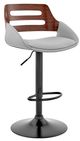 Armen Living Karter Gray/Walnut/Black Adjustable Bar Stool-0