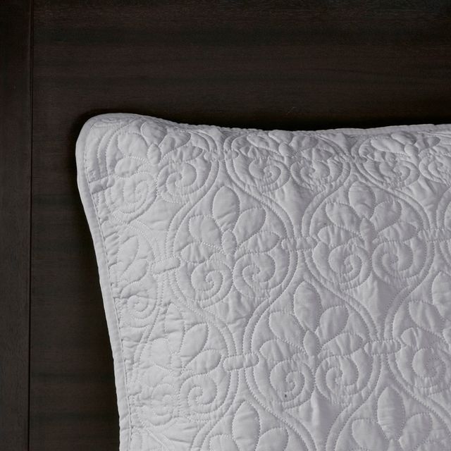 Olliix by Madison Park Grey Queen Quebec Reversible Bedspread Set-4