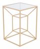 Zuo® Modern Canyon Clear Glass Side Table with Gold Frame-1