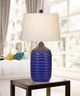Cal® Lighting & Accessories Set of 2 Adelaide Navy Blue/White Table Lamp Set-2