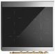Ilve® Majestic III 30" Glossy Black Pro Style Induction Range with Solid Door and Brass Trim-4