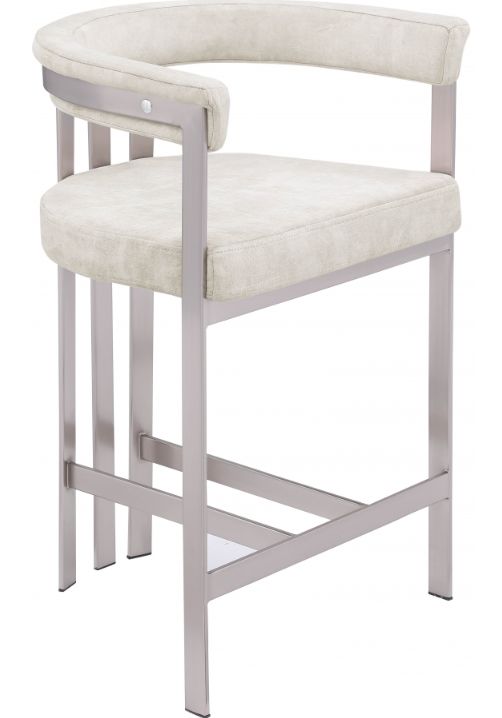 Meridian Furniture Marcello Stone/Brushed Chrome Counter Stool-0