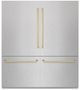 ZLINE Autograph Edition 72" 39.6 Cu. Ft. Satin Stainless Steel Built-In French Door Refrigerator with Graphite Gray Interior and Champagne Bronze Accents-0