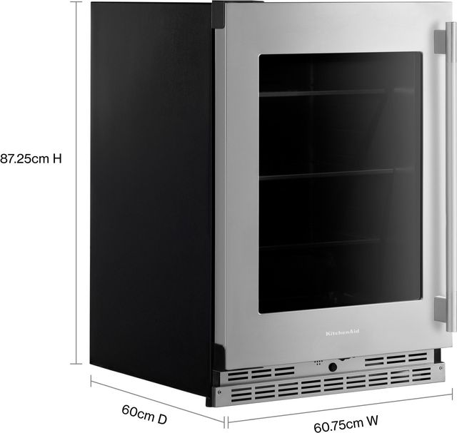KitchenAid® 24" 5.2 Cu. Ft. PrintShield™ Stainless Finish Beverage Center with Glass Door-2
