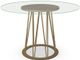 Amisco Customizable Calypso Flat Edge 48" Clear Glass Round Table-4