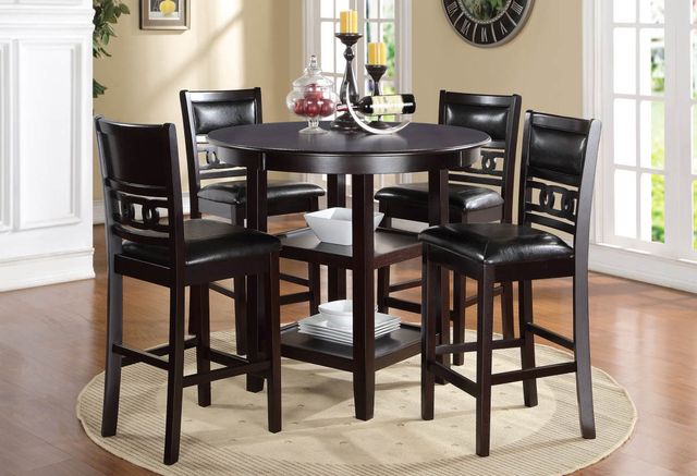 New Classic® Home Furnishings Gia 3-Piece Ebony Drop Leaf Counter Height Dining Set-1