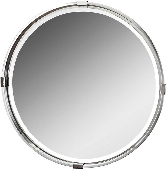 Uttermost® Tazlina Brushed Nickel Round Mirror-0