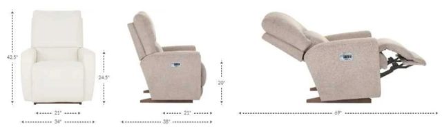 La-Z-Boy® Cassian Walnut Power Rocking Recliner with Headrest and Lumbar-2