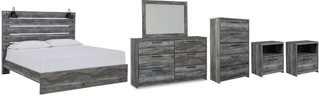 Signature Design by Ashley® Baystorm 6-Piece Gray Queen Panel Bed Set-0