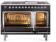 Ilve® Nostalgie II Series 48" Glossy Black Pro Style Dual Fuel Range-2
