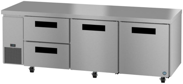 Hoshizaki Steelheart® 93" 30.17 Cu. Ft. Stainless Steel Three Section Undercounter Side Mount Refrigerator with Drawer/Door Combo-3