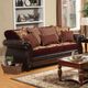 Furniture of America® Franklin Burgundy/Espresso Sofa-0