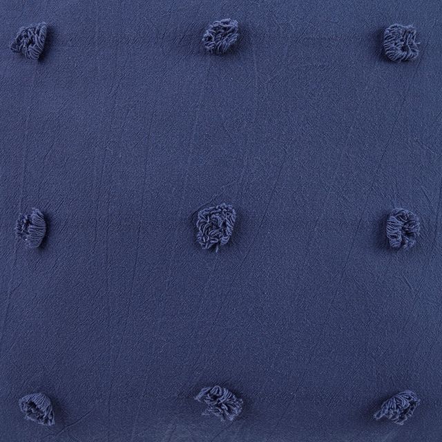 Olliix by Urban Habitat Brooklyn Indigo Blue Cotton Jacquard Pom Pom Oblong Pillow-1