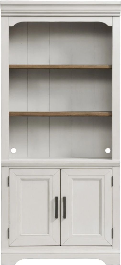 Intercon Drake French Oak/Rustic Gray Bunching Bookcase with Door-2