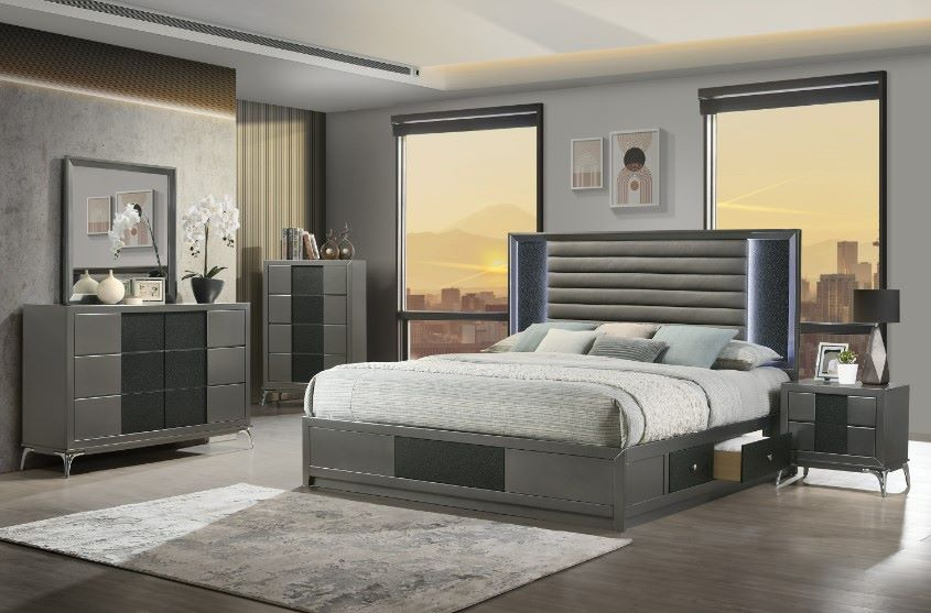 New Classic Home Furnishings Nocturne Slate Gray Nightstand