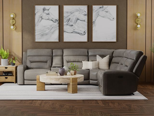 Silverado 6 Piece Leather Sectional-1