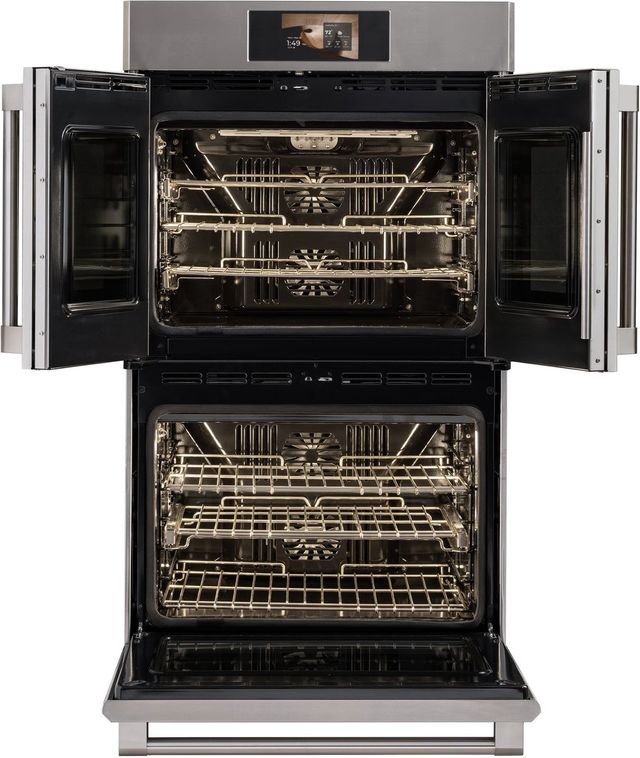 Monogram® Statement 30" Stainless Steel Double Electric Wall Oven with French Doors-1