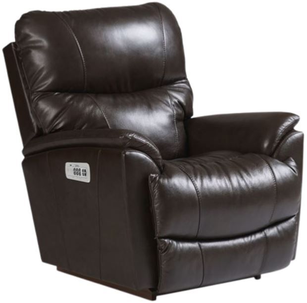 La-Z-Boy® Trouper Walnut Leather Power Rocking Recliner with Headrest-0