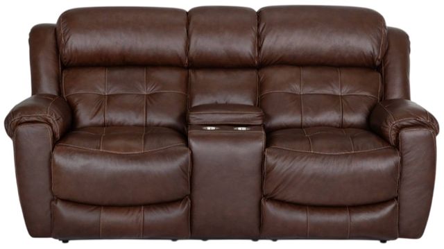 Franklin™ Corwin Dakota Brown Leather Manual Reclining Console Loveseat-0