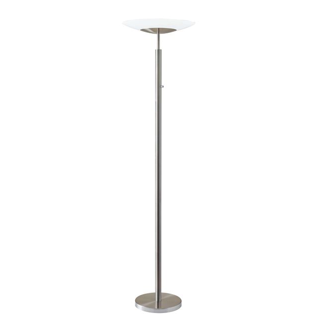 Adesso® Stellar Brushed Steel LED Torchiere-0