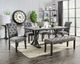 Furniture of America® Alfred 6-Piece Antique Black Dining Table Set with Bench -0