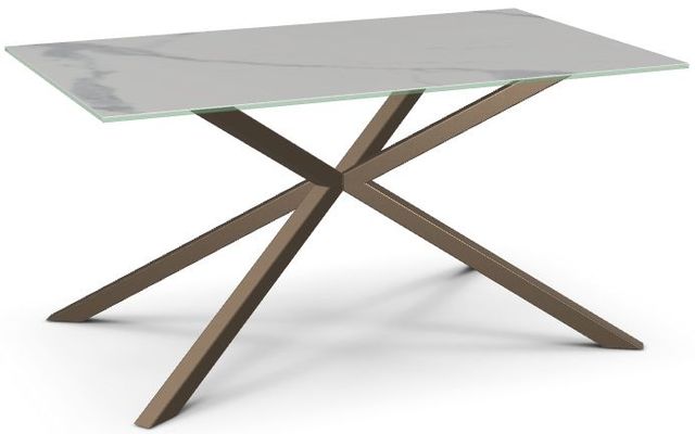 Amisco Customizable Asterisk Porcelain 36" Rectangular Table with Starburst Stand-0