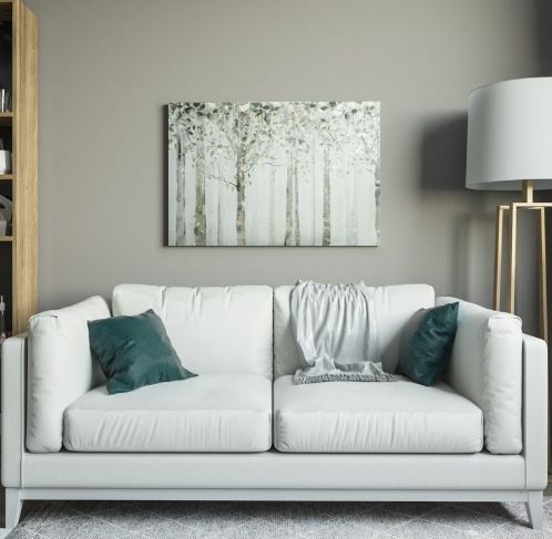 YHD Grey and Yellow Trees Wall Art-1