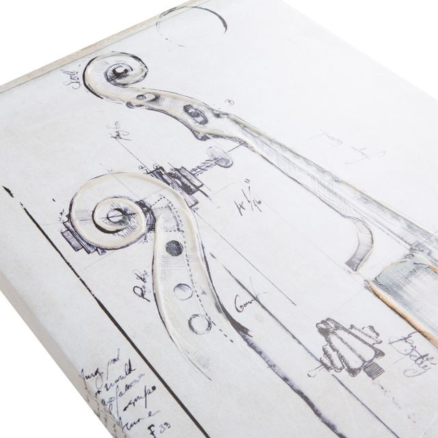 Olliix by Madison Park Violin Study 3 Piece Set Offwhite 15x35x1" Canvas-2